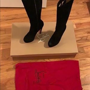 Christian louboutin 37.5 suede knee high boot.